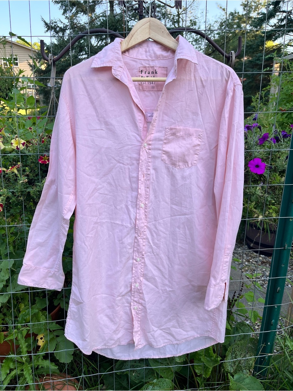 Frank & Eileen Mary Pale Pink Long-Sleeve Button-Down Shirt shirt dress